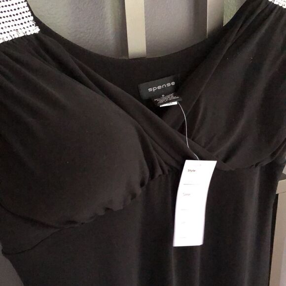 NWT Spense Black with silver mesh A-line dress. Size 8 - Picture 5 of 11